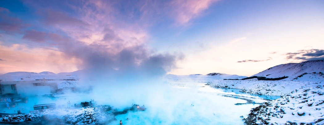 Le Blue Lagoon en Islande sous la neige