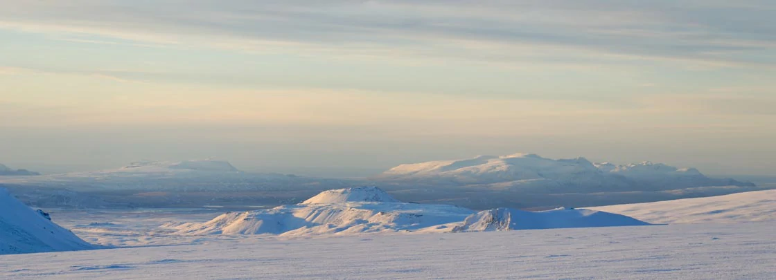 Vue panoramique du glacier Langjökull en Islande