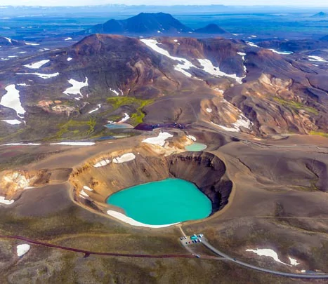 Le cratère de Viti, dans la région du lac Myvatn en Islande