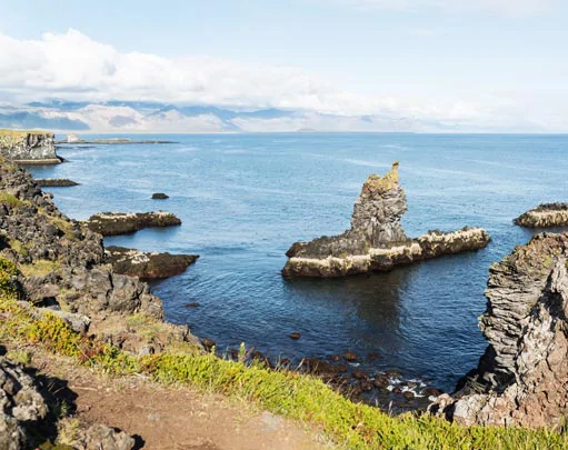 Les formations rocheuses de la côte d'Arnarstapi en Islande