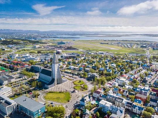 L'église luthérienne Hallgrimskirkja au centre de Reykjavik en Islande