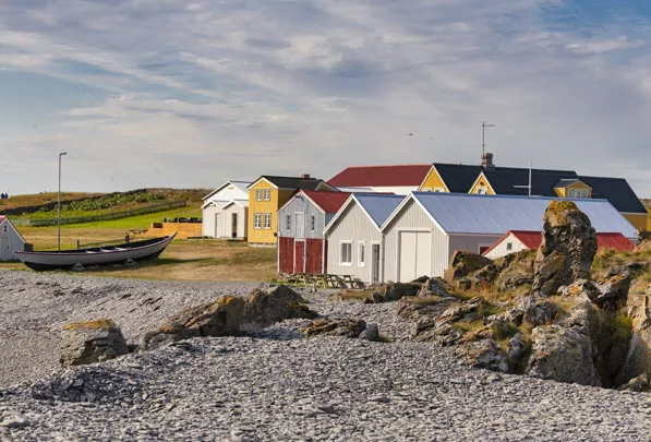 L'île de Vigur dans la région d'Isafjordur en Islande