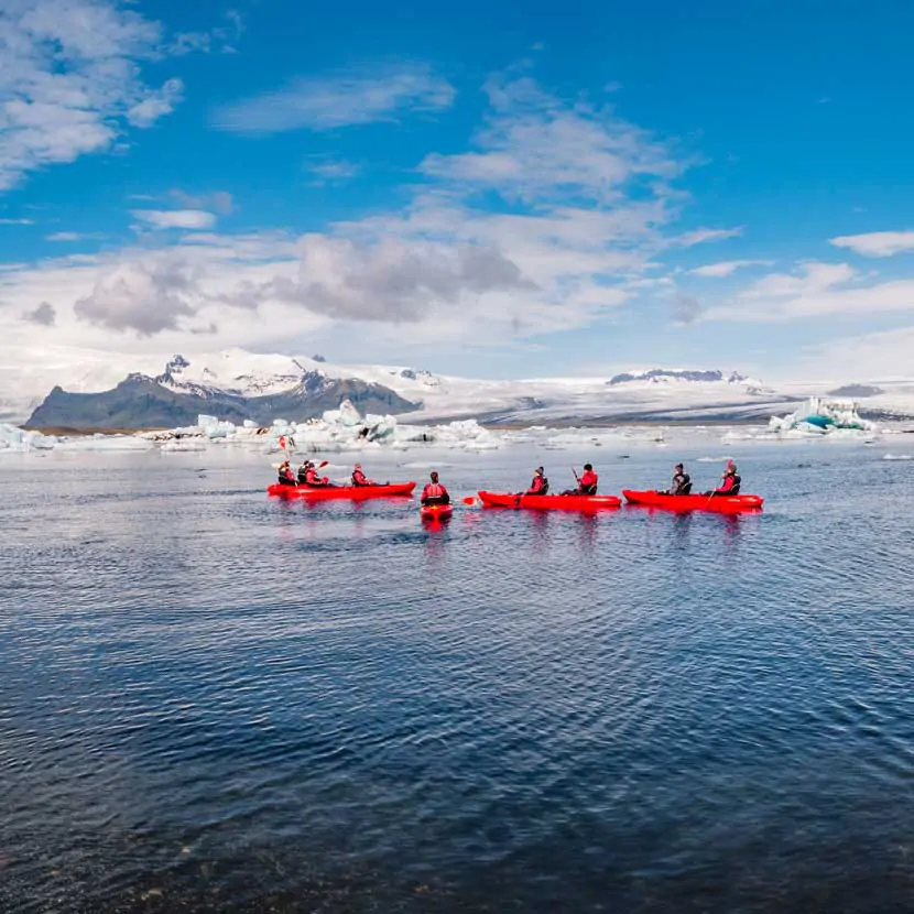 Kayak sur le Jokulsarlon