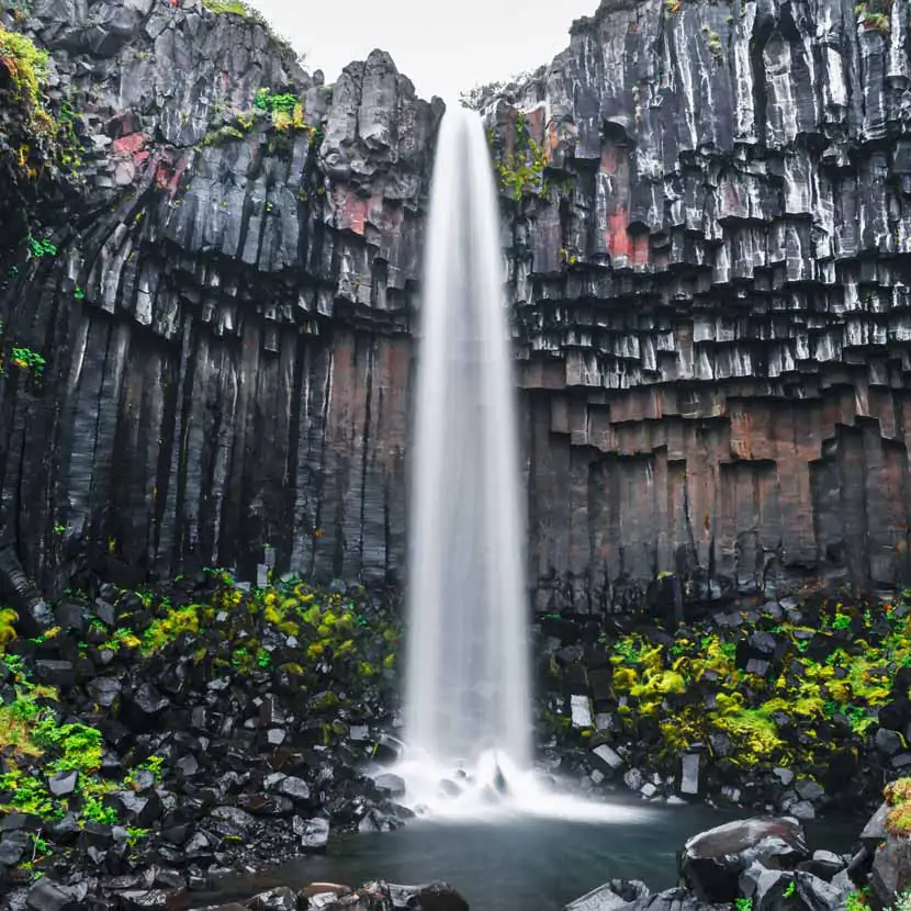 La cascade Svartifoss en Islande