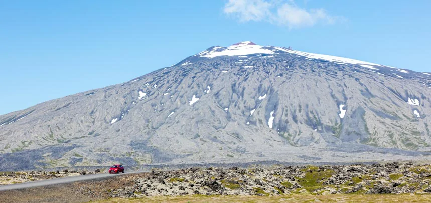 Le stratovolcan Snaefellsjökull en Islande